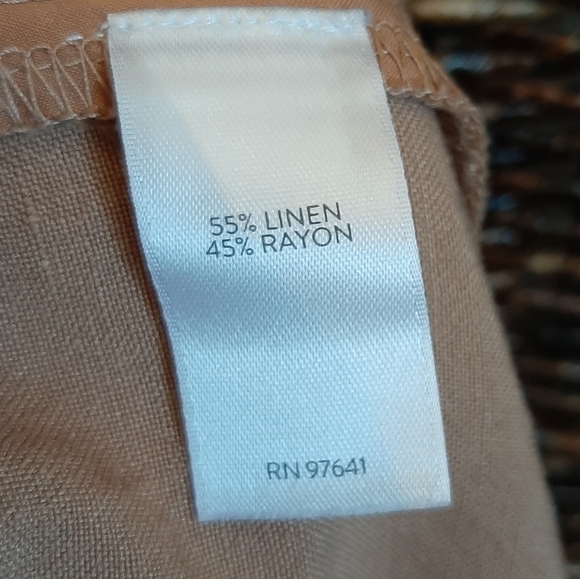 J. Jill Linen Crop Pants Women's 4X Tan Coastal Lightweight Wide Leg Beachy - Picture 4 of 5